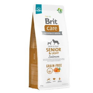 BRIT CARE DOG SENIOR LIGHT SALMON sausā barība suņiem Lasis 12kg